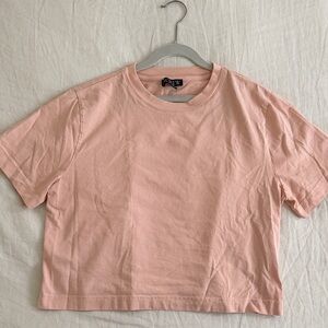 J. Crew Light Pink Cropped Crewneck Tee
